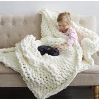 Grobstrick Luxus Raschel-Decke Premium Weich Kuschelig 100% Polyester Chenille Voluminös Flugzeuggeeignet Vier Jahreszeiten Anpassbar