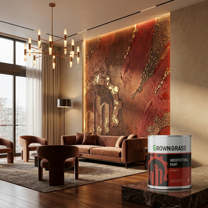 Peinture murale intérieure acrylique GROWNGRASS effet velours pailleté métallique à appliquer au pinceau - Product Image 1