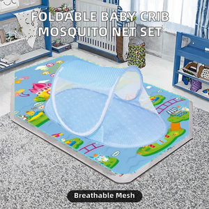 Zanzariera per Culla Pieghevole, Tenda a Rete per Neonati, Uso Domestico, Set Completo con Materasso e Cuscino per Tutte le Stagioni - Product Image 2