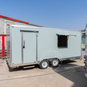 Remorque de nourriture carrée de couleur personnalisée, chariot de pizza de café de hot-dog de rue populaire mobile - Product Image 1