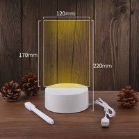 Cadeau LED DIY, stylo créatif 3D vierge, tableau d'affichage en acrylique réinscriptible, veilleuse LED réinscriptible avec tableau de messages