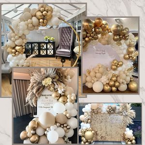 124 Pcs White <strong>Nude</strong> <strong>Balloons</strong> Arch Kits with Metallic Chrome Gold Sand White Latex <strong>Balloons</strong> Chain Set Boho Wedding Baby Shower - Product Image 2