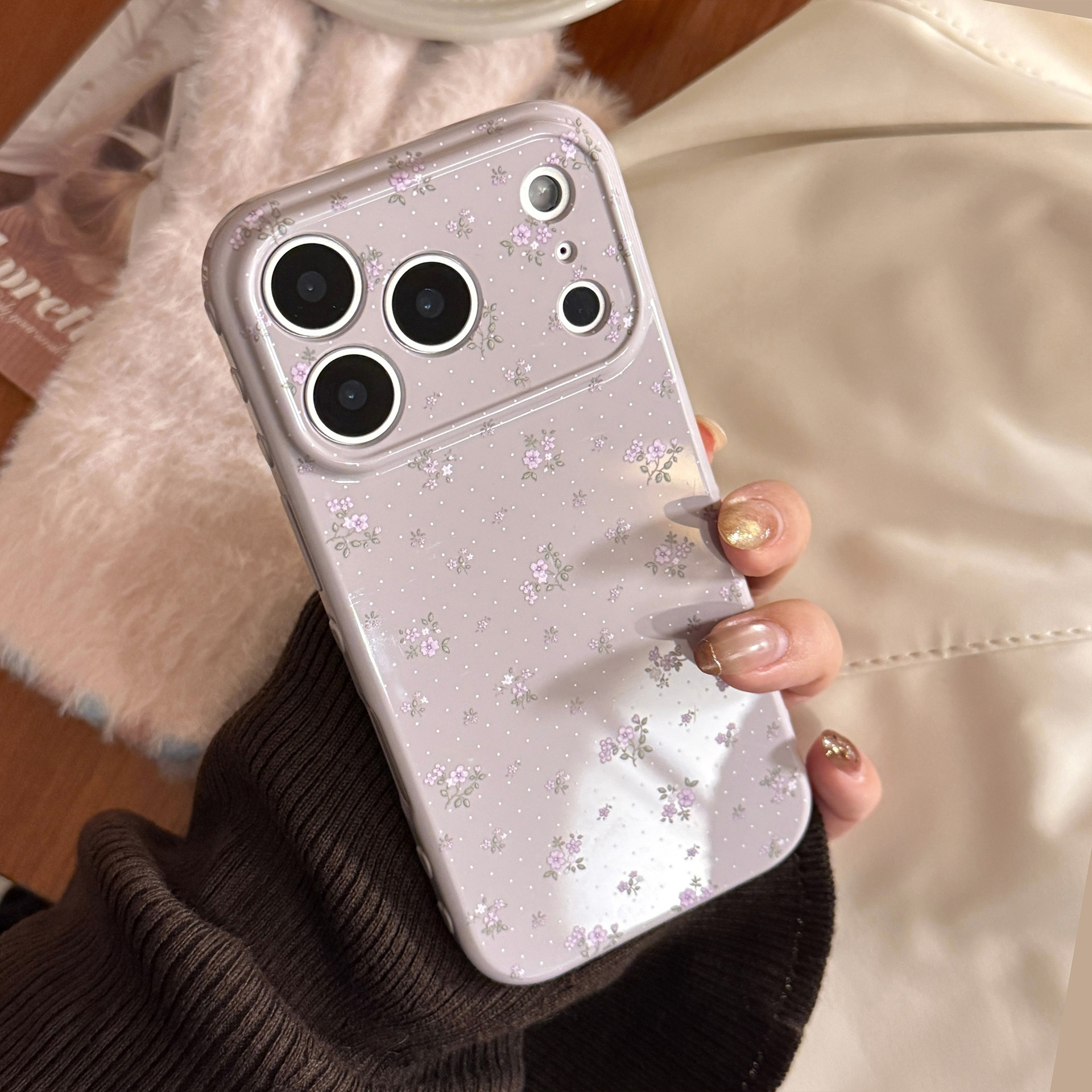 Mulberry Purple Wisteria Floral Spots