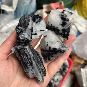 New arrivals Fengshui trang trí nội thất tinh thần sản phẩm thô đá quý màu đen tự nhiên Tourmaline đá thô cho món quà