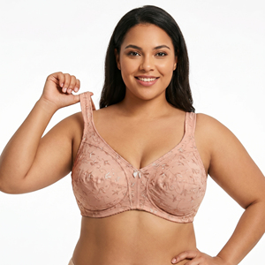 <span class=keywords><strong>Soutien</strong></span>-<span class=keywords><strong>gorge</strong></span> minimisant grande taille sans armatures, couvrance totale, bonnet F, avec ailes latérales en maille brodée, non doublé, pour un confort quotidien – Vente en gros usine - Product Image 3