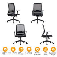Chaise de bureau ergonomique moderne en maille, dossier en maille haute élasticité, mousse PU, hauteur réglable, pivotante, appui-tête réglable, fixe