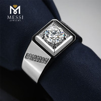 Bague de mariage pour homme en or véritable 14k 18k avec moissanite, bijoux Messi