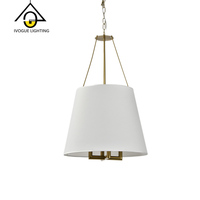 Suspension moderne d'intérieur à 1 lumière, ronde, réglable, en laiton, pour cuisine