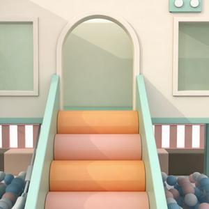 Ensemble de jeux d'intérieur Macaron Color Soft Play House avec toboggan, filet d'escalade et piscine à balles pour <span class=keywords><strong>restaurant</strong></span> familial et aire de jeux pour enfants - Product Image 2