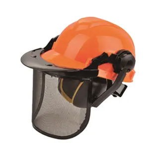FS3008 helm keamanan colokan kayu hutan ekonomis dengan penutup telinga pelindung telinga dan viosr jala untuk logger disetujui CE