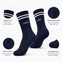 Chaussettes de cyclisme personnalisées avec logo, chaussettes de sport athlétiques respirantes en maille avec coussinets, chaussettes de vélo OEM en gros