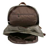 Sac à dos rétro en toile pour hommes, sac de randonnée vintage imperméable pour l'été et l'extérieur, avec garniture en cuir et fermeture éclair, sac à dos pour ordinateur portable