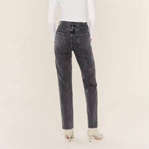 <span class=keywords><strong>Alto</strong></span> clásico de pierna recta pantalón <span class=keywords><strong>jean</strong></span> párr mujer - Product Image 3