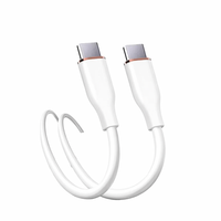 Câble de charge rapide en gel de silice de type C-C/C-C-L, 60W, 1M de long, transmission de données 480Mbps, pour ordinateur portable et téléphone portable, avec LED AC