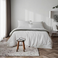 Taie d'oreiller en bambou 100% bambou 300TC 400TC tissage satiné, ensemble de draps de lit en bambou, linge de lit en bambou