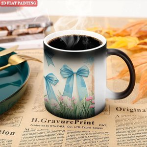 Tasse Magique Simple Life Style 11oz en Céramique Noire Givrée Thermosensible à Changement de Couleur pour Café - Product Image 5