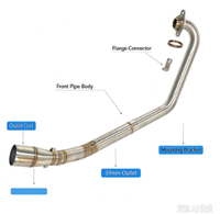 Système d'échappement complet de course modifié de qualité européenne pour moto V8, compatible JOG V8, DIO, BWS, ZX, DIO90, RR, DIO 26AA, ZX 26AA