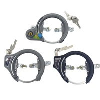 Candado de Bicicleta Metálico Tipo Herradura, Anillo de Acero Completamente Cerrado, Opciones de Llave Gris de un Solo Lado/Negra para Seguridad de Bicicletas de Carretera