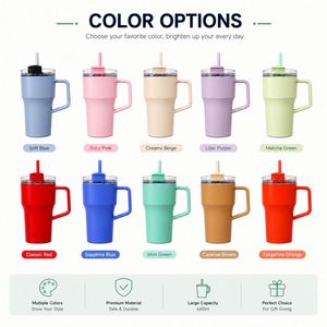 Vaso de Plástico Personalizado con Logotipo, 20oz, Pared Simple, con Asa y Pajita, Libre de BPA, Reutilizable, para Viajes, Café, Agua, Impresión Serigráfica, Regalos - Product Image 6