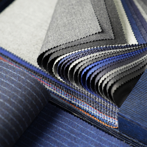 97%-Super Fine Organic Worsted <span class=keywords><strong>Merino</strong></span> Wool Fabric Luxury Wool Italian Suiting Fabric Sample Book - Product Image 1