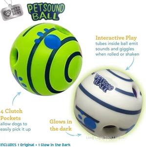Palla Interattiva Ecologica Giggle Ball per Cani e <span class=keywords><strong>Animali</strong></span> <span class=keywords><strong>Domestici</strong></span> Grande/Media/Piccola Giocattolo Divertente in PVC per Addestramento IQ con Suoni Rotolanti e Vibrazioni - Product Image 2
