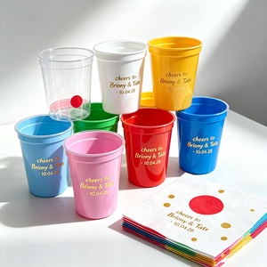 Gobelets de stade personnalisés bleus de 20 oz et 16 oz, changeant de couleur avec du liquide ou de la glace, réutilisables avec des koozies Npakin - Product Image 1