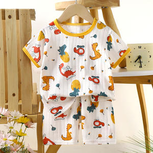 Nuevo Conjunto <span class=keywords><strong>de</strong></span> Verano para Niños, <span class=keywords><strong>de</strong></span> Algodón, Transpirable, <span class=keywords><strong>de</strong></span> Dos Piezas, con Pantalones Cortos, Diseño <span class=keywords><strong>de</strong></span> Dibujos Animados, Ropa Delgada para el Hogar - Product Image 6