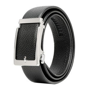 Cinturón de Cuero Genuino para <span class=keywords><strong>Hombre</strong></span>, Diseño de Lichee de Lujo, Cinturón de <span class=keywords><strong>Piel</strong></span> de Vacuno Auténtica, Estilo Casual de Negocios, Cinturones con Hebilla Automática, Venta al Por Mayor - Product Image 1