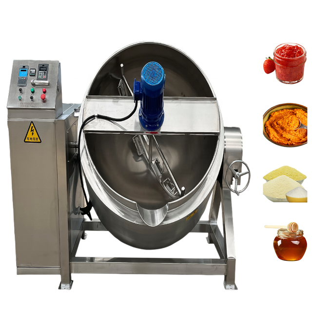 DZJX Full Automatic Steam Jacketed Kettle for Jam Making Candy Heated Jacket Kettle Pan With Mixer