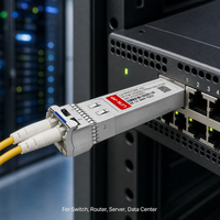 Transceiver Optik Komersial Modul VCSEL Transmitter 25G SFP28 1310nm 10km 10GBASE-LR SMF LC DDM Langsung dari Pabrik