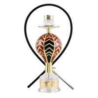 Ensemble de chicha créatif en forme de montgolfière, 6 motifs assortis, en résine peinte, base en verre de luxe, pour bar