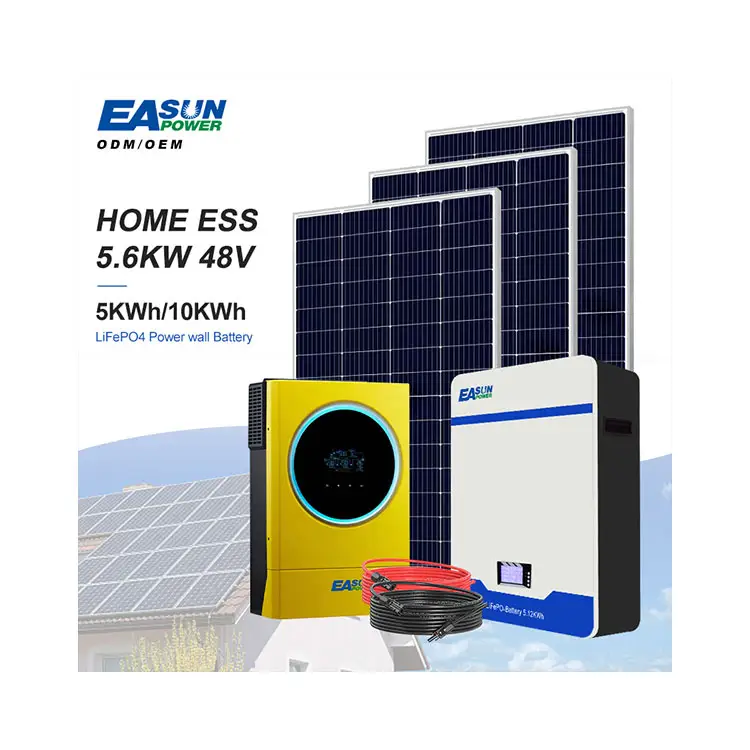 Chine Produits de l'industrie de l'énergie Panneau solaire Batterie V IV 5KW 6KW Onduleur solaire hybride Système de stockage d'énergie tout en un ESS