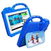 Tablette éducative Quad Core pour enfants, 7 pouces, Android 9, 6+128 Go WIFI avec prise en charge de carte TF 512 Go et étui rouge
