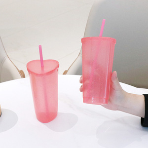 Vaso de Plástico PP de 24oz con Forma de Corazón, Tapa Rosa, Romántico, Reutilizable, para Agua, Regalo para San Valentín, Bodas, Venta al por Menor - Product Image 5