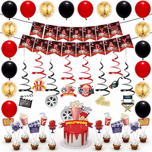 Inicio fiesta Hollywood película noche tema Fiesta suministros papel Banner alfombra roja teatro fiesta de cumpleaños decoración colgante de pared - Product Image 5