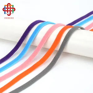 6 MM Spandex Nylon Soft Flat Earloop Elastic Band Suede Elastic Loop Cord Elastic Rope Stretch String for Face Mask