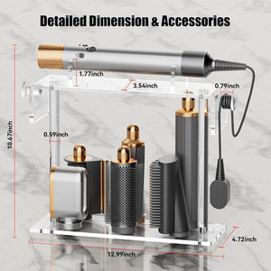 Support de rangement portable en acrylique pour <span class=keywords><strong>accessoires</strong></span> de coiffure <span class=keywords><strong>Dyson</strong></span> HQ, organisateur de comptoir pour <span class=keywords><strong>Airwrap</strong></span> et Styler – Vente en gros - Product Image 1