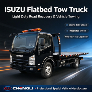 ISUZU Diesel 4x2 Light Duty <b>Flatbed</b> Wrecker <b>Truck</b> LHD/RHD 11Ton Hydraulic Rollback Two Axle Vehicle Recovery <b>Truck</b> - Product Image 1