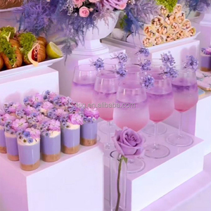 TCG tùy chỉnh màu trắng Acrylic hiển thị thực phẩm risers Cube <span class=keywords><strong>5</strong></span> mặt Acrylic hiển thị thực phẩm đứng hộp cho phục vụ tự chọn risers - Product Image 5