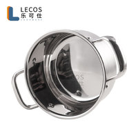 LECOS Fournisseurs d'usine Batterie de cuisine en acier inoxydable à induction 7 pièces avec couvercles en verre, compatible lave-vaisselle, OEM