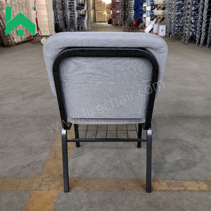 Silla de Iglesia Acolchada Gris Oscuro con Marco de Metal Resistente, Apilable, en Oferta, Muebles para Hotel, Auditorio, Teatro y Comedor - Product Image 3