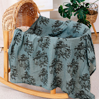 Happy Flute Couverture en mousseline de coton 100% douce pour bébé, couverture de douche pour bébé, tissage 110*120cm, 2 couches, lingettes pour bébé, couverture en mousseline