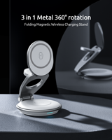 Support de chargeur sans fil magnétique 3 en 1 à charge rapide PD avec design pliable pour 15/14/13/12 et pour Watch 8/7
