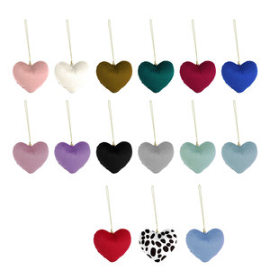 Décoration de Noël en velours en forme de cœur à suspendre, motif étoile, 10x10cm, pour arbre de Noël, vente en gros - Product Image 5