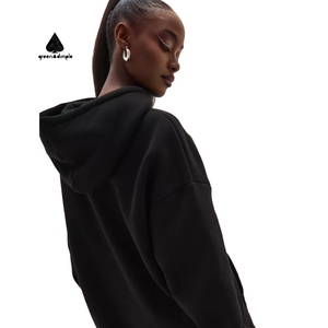 <span class=keywords><strong>Felpa</strong></span> Premium pesante <span class=keywords><strong>felpa</strong></span> con cappuccio in cotone personalizzato con fossetta <span class=keywords><strong>verde</strong></span> alta qualità da donna con cappuccio anteriore autunno - Product Image 2