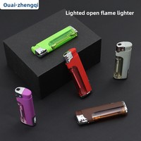 Briquet à butane jetable lumineux en ABS avec batterie incluse - Vente en gros pour usage domestique, magasins de tabac, vente au détail