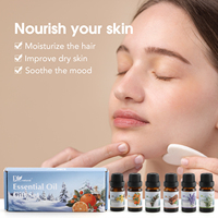 Ensemble d'huiles essentielles pour le corps en bouteille, marque privée, 100% naturelles, anti-rides et anti-âge, lavande, citron et arbre à thé