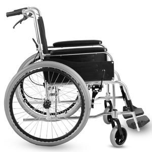 Fauteuil roulant pliant manuel en acier Aides à la mobilité orthopédiques légères Fournitures de thérapie de rééducation des pieds cassés Handicapés - Product Image 4