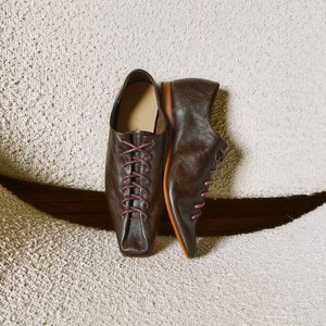 Scarpe da Derby in vera pelle di montone lavata Ultra morbida e traspirante con lacci piatti eleganti Vintage fatte a mano da <span class=keywords><strong>donna</strong></span> - Product Image 6