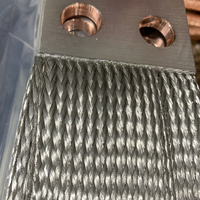 Bande de mise à la terre flexible en cuivre étamé tressé, type plat, avec 4 trous de raccordement pour panneaux électriques, marque CHHP